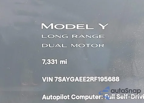2024 Tesla Model Y Long Range Dual Motor All-Wheel Drive from USA, damaged, VIN 7SAYGAEE2RF195688